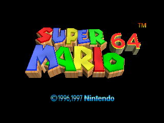 Super Mario 64 title screen for Nintendo 64